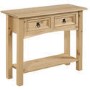 Corona Mexican Solid Pine 2 Drawer Console Table with Shelf