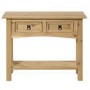 Corona Mexican Solid Pine 2 Drawer Console Table with Shelf