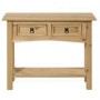 Corona Mexican Solid Pine 2 Drawer Console Table with Shelf