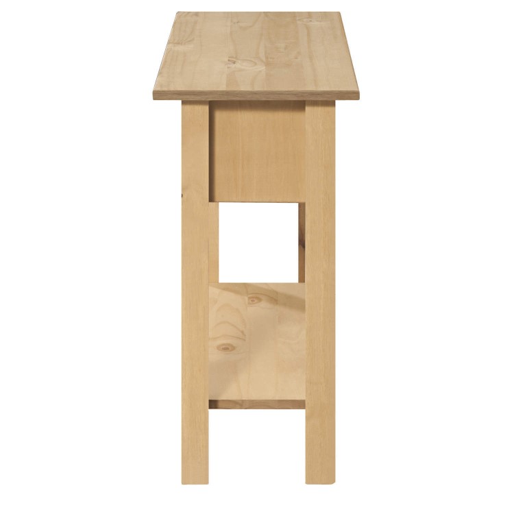 Corona Mexican Solid Pine 2 Drawer Console Table with Shelf