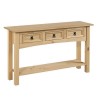 Corona Mexican Solid Pine 3 Drawer Console Table with Shelf
