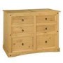 Corona Mexican Solid Pine Chest of Drawers with 6 Drawers