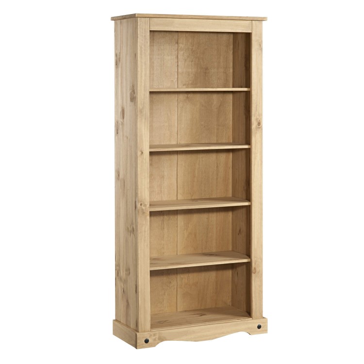 Corona Solid Pine Bookcase - 6ft Tall Bookshelf with 5 Shelves