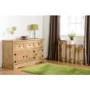 Seconique Corona Pine Sideboard with 3 Doors &  3 Drawers with Black Handles