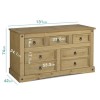 Corona  Solid Pine 3+4 Wide Chest of Drawers