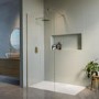 1200mm Brushed Brass Shower Screen for Wetroom & Walk In Shower - Corvus