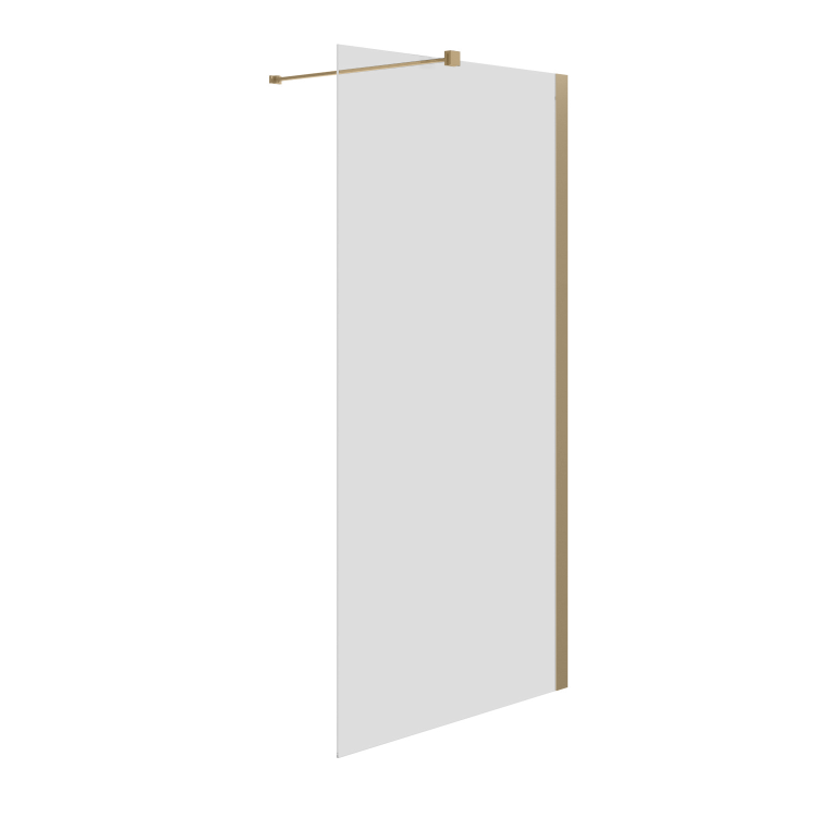 1200mm Brushed Brass Shower Screen for Wetroom & Walk In Shower - Corvus