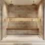 800mm Brushed Brass Shower Screen for Wet Room & Walk In Shower - Corvus
