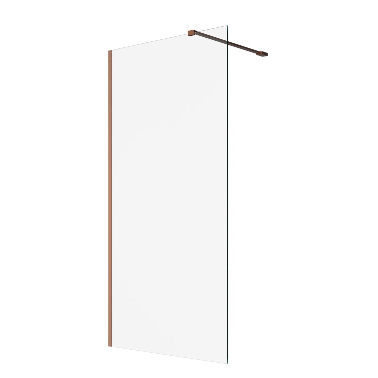 1000mm Brushed Bronze Shower Screen for Wet Room & Walk In Shower - Corvus