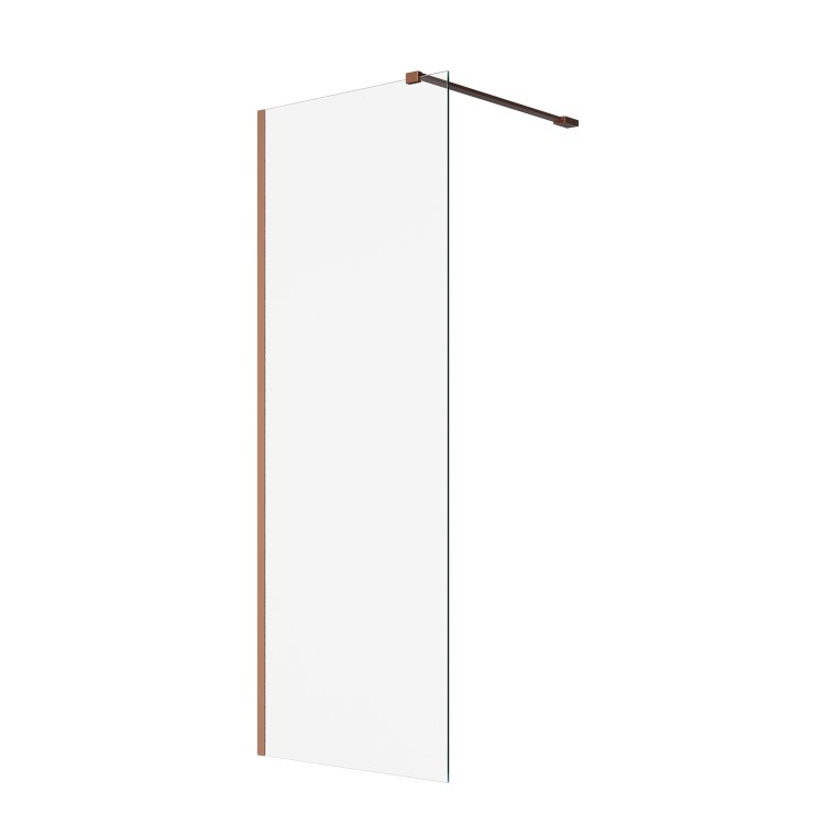 700mm Brushed Bronze Shower Screen for Wet Room & Walk In Shower - Corvus