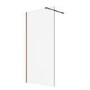900mm Brushed Bronze Shower Screen for Wet Room & Walk In Shower - Corvus