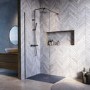 800mm Gunmetal Shower Screen for Wet Room & Walk In Shower – Corvus