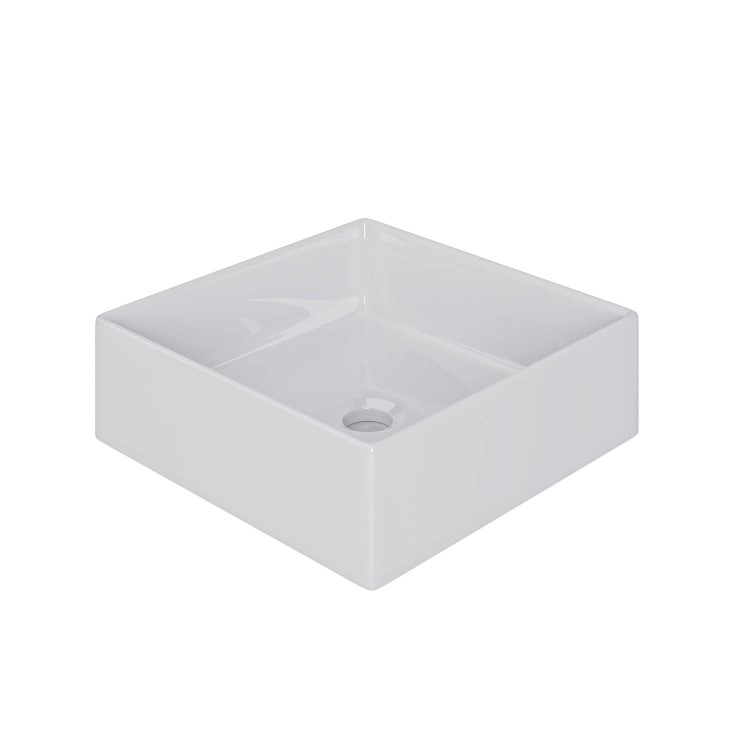 GRADE A1 - White Square Countertop Basin 350mm - Corey