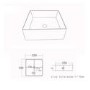 GRADE A1 - White Square Countertop Basin 350mm - Corey