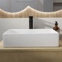 ONLY OPENED - White Rectangular Countertop Basin 450mm - Corey