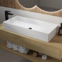 A1/CORGW800X360 ONLY OPENED - White Rectangular Countertop Basin 800mm - Corey