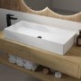 ONLY OPENED - White Rectangular Countertop Basin 800mm - Corey