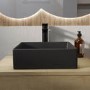 ONLY OPENED - Matt Black Square Countertop Basin 350mm - Corey