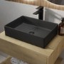 ONLY OPENED - Matt Black Rectangular Countertop Basin 450mm - Corey