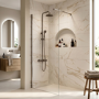800mm Brushed Nickel Shower Screen for Wet Room & Walk In Shower – Corvus