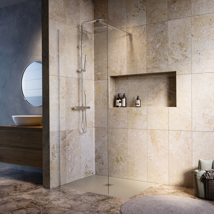 800mm Brushed Nickel Shower Screen for Wet Room & Walk In Shower – Corvus