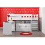Cosmo Mid Sleeper Bed in White with Pull Out Desk