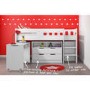 Cosmo Mid Sleeper Bed in White with Pull Out Desk