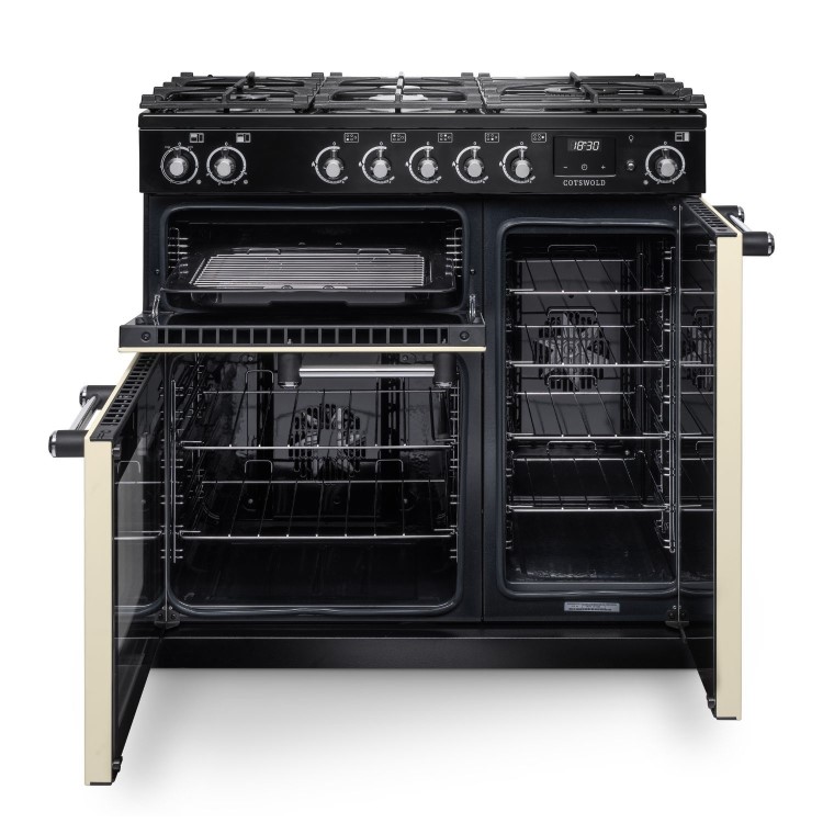 Rangemaster Cotswold 90cm Dual Fuel Range Cooker - Pale Cream