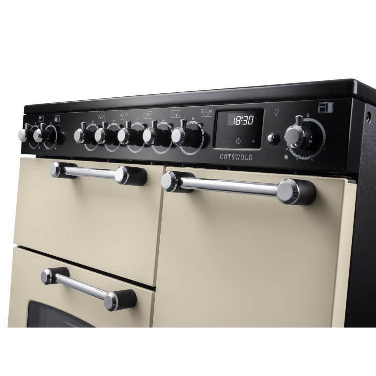 Rangemaster Cotswold 90cm Electric Induction Range Cooker - Pale Cream
