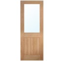 COTOG686 Internal Oak Half-Glazed Cottage Door with Clear Glass - Pre-Finished - 1981 x 686 x 35mm - Mexicano - Dalby