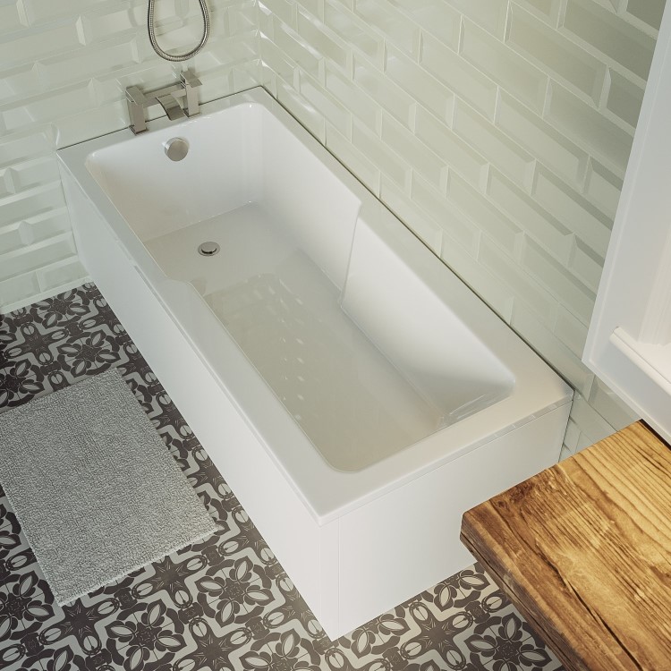 GRADE A1 - Single Ended Wide End Shower Bath 1500 x 750mm - Cotswold