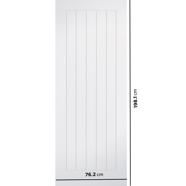 Internal White Primed Cottage Door - 1981 x 762 x 35mm - Mexicano - Dalby