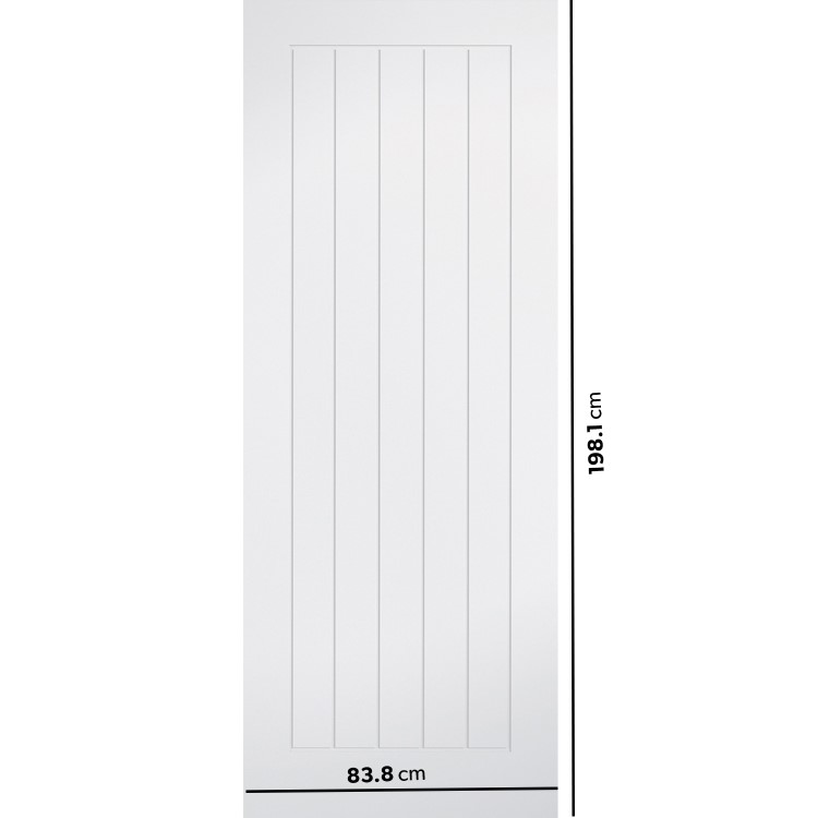 Internal White Primed Cottage Door - 1981 x 838 x 35mm - Mexicano - Dalby