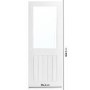 White Mexicano Primed Half Glazed Glass Cottage Internal Door 1981 x 762mm