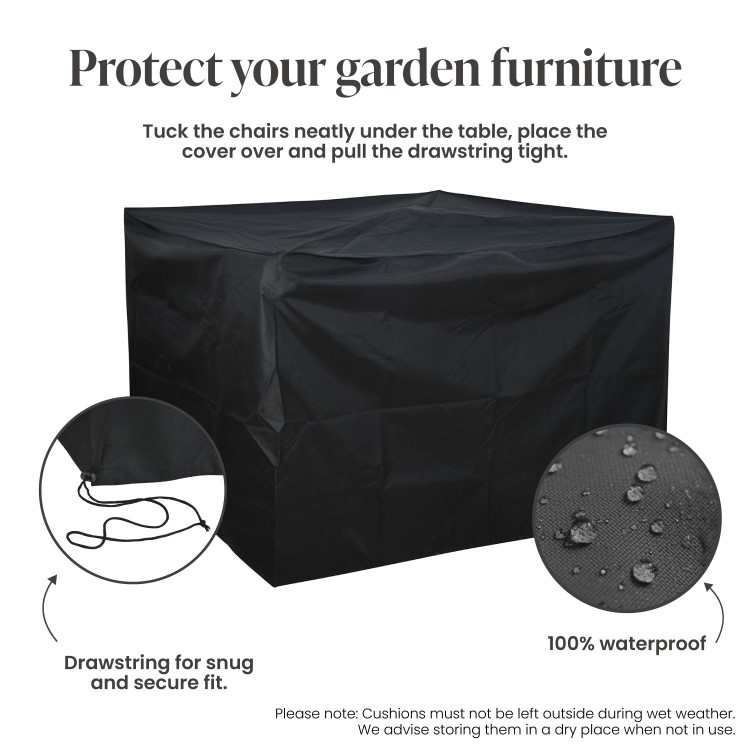 120 x 120 x 80cm Waterproof Black Garden Furniture Cover