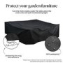 260 x 180 x 80cm Waterproof Black Garden Dining Set Furniture Cover