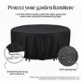 200 x 200 x 80cm Waterproof Black Garden Round Dining Set Furniture Cover