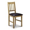 Julian Bowen Coxmoor Oak Dining Chair with Brown Faux Leather Seat