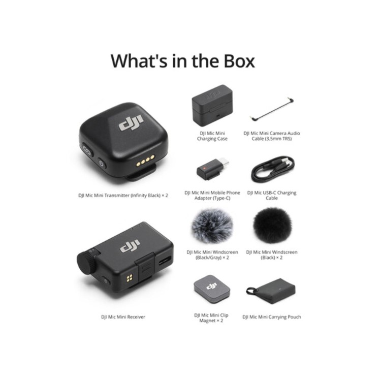 Box Opened DJI Mic Mini 2 TX+1 RX+Charging Case