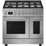 Smeg Portofino 90cm Dual Fuel Twin Oven Range Cooker - Stainless Steel
