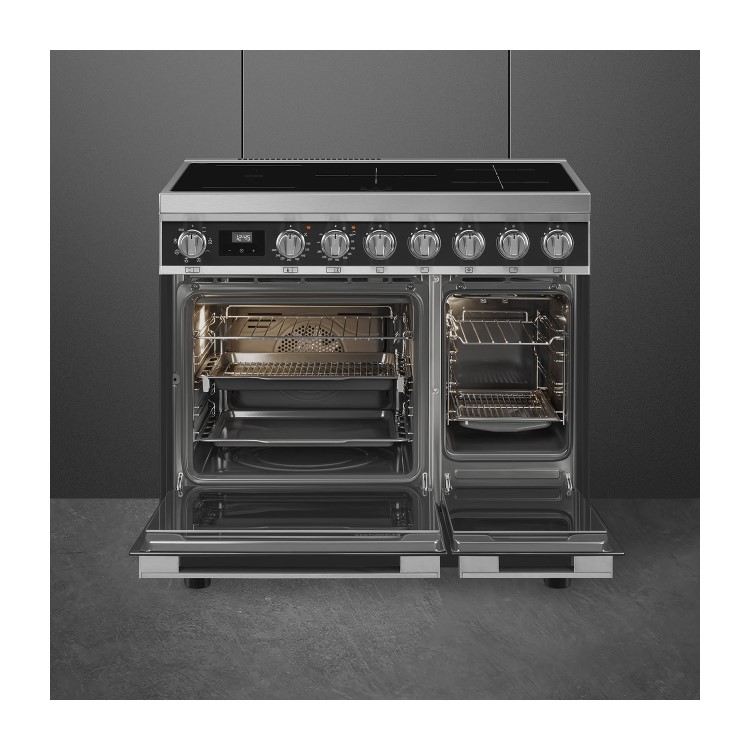Smeg Portofino 90cm Electric Induction Range Cooker - Anthracite Grey