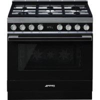 Smeg Portofino 90cm Pyrolytic Dual Fuel Range Cooker - Black