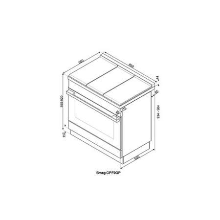 Smeg Portofino 90cm Pyrolytic Dual Fuel Range Cooker - Black