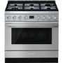Smeg Portofino 90cm Pyrolytic Dual Fuel Range Cooker - Stainless Steel