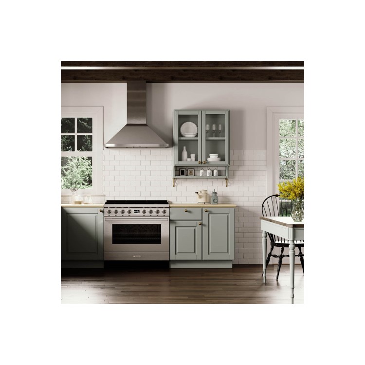 Refurbished Smeg CPF9GPX 90cm Portofino Pyrolytic Dual Fuel Range Cooker - Stainless Steel