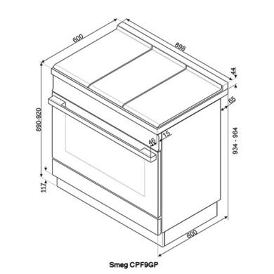 Refurbished Smeg CPF9GPX 90cm Portofino Pyrolytic Dual Fuel Range Cooker - Stainless Steel