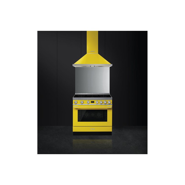 Refurbished Smeg Portofino CPF9GPYW 90cm Pyrolytic Dual Fuel Range Cooker Yellow