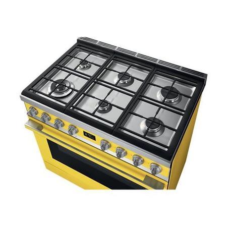 Refurbished Smeg Portofino CPF9GPYW 90cm Pyrolytic Dual Fuel Range Cooker Yellow