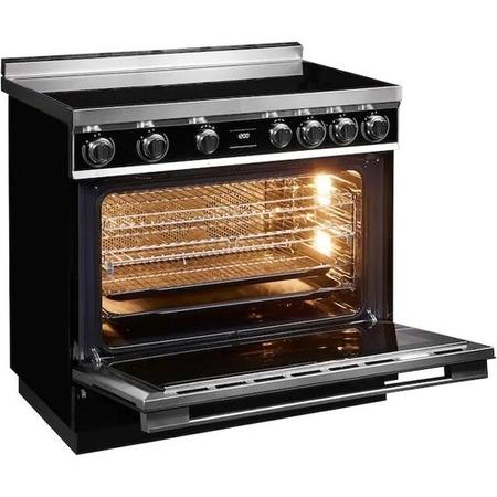 Refurbished Smeg Portofino CPF9IPBL 90cm Pyrolytic Induction Range Cooker Black