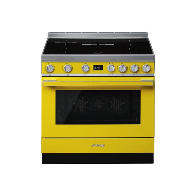 Smeg CPF9IPYW Portofino 90cm Pyrolytic Induction Range Cooker - Yellow